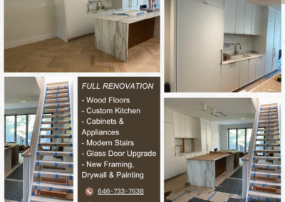 Full Kitchen and Living room and stairs interior - Brooklyn, NYC